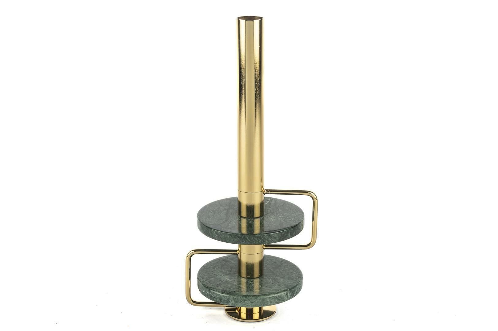 Yeşil Mermerli Gold Mumluk 13x10x29cm