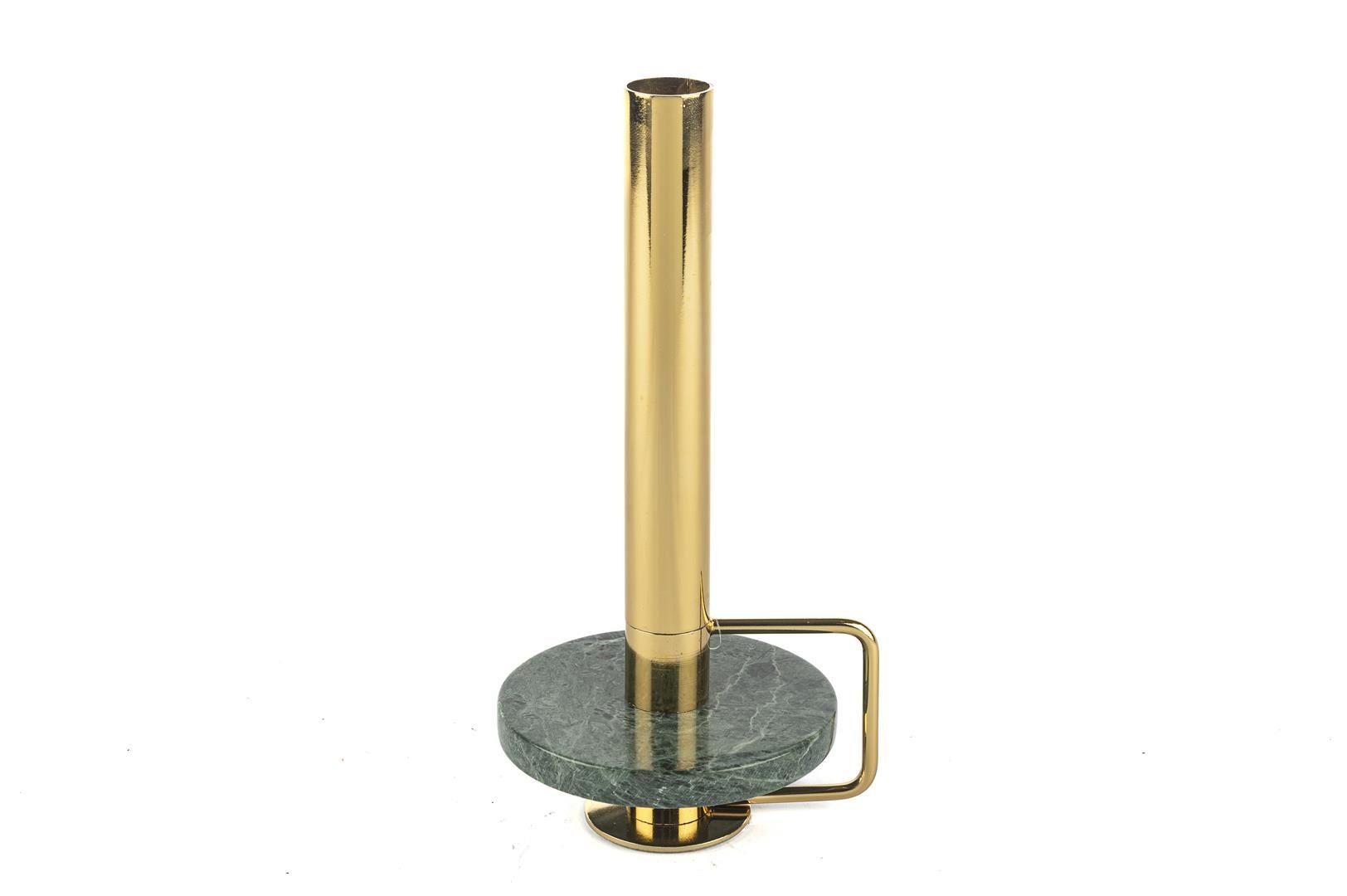 Yeşil Mermerli Gold Mumluk 11x10x23cm
