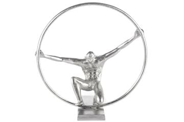 Gümüş Halka Adam Dekoratif Obje 35x15x37cm