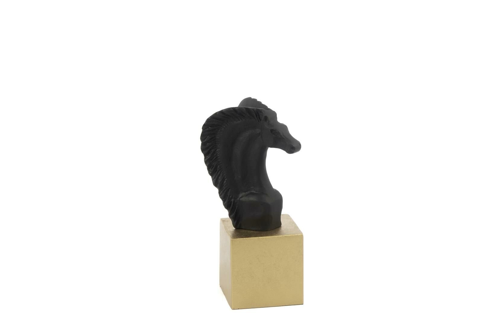 Gold Kaideli Siyah At Dekor Obje 8x22cm