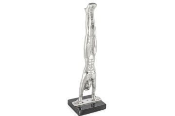 Gümüş  Adam Yoga Dekoratif Obje 10x10x36cm
