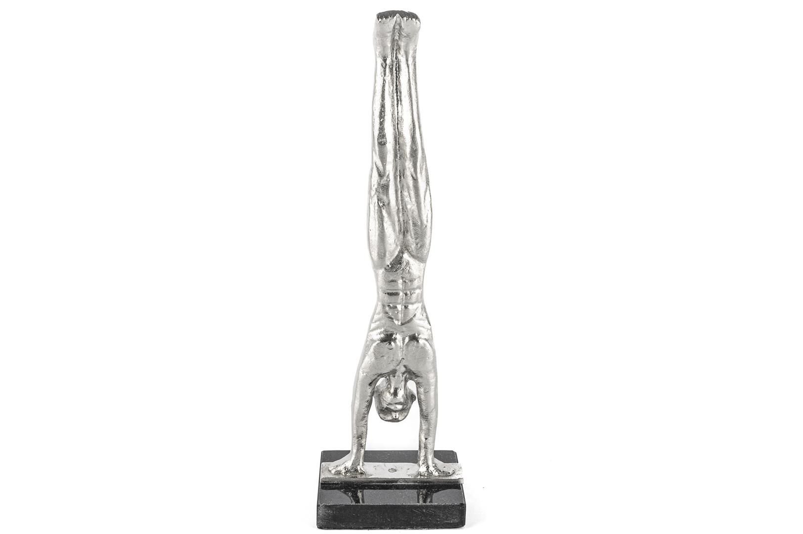 Gümüş  Adam Yoga Dekoratif Obje 10x10x36cm