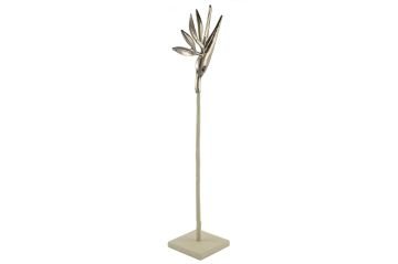 Metal Krem Ayaklı Dekoratif Obje 13x13x69cm
