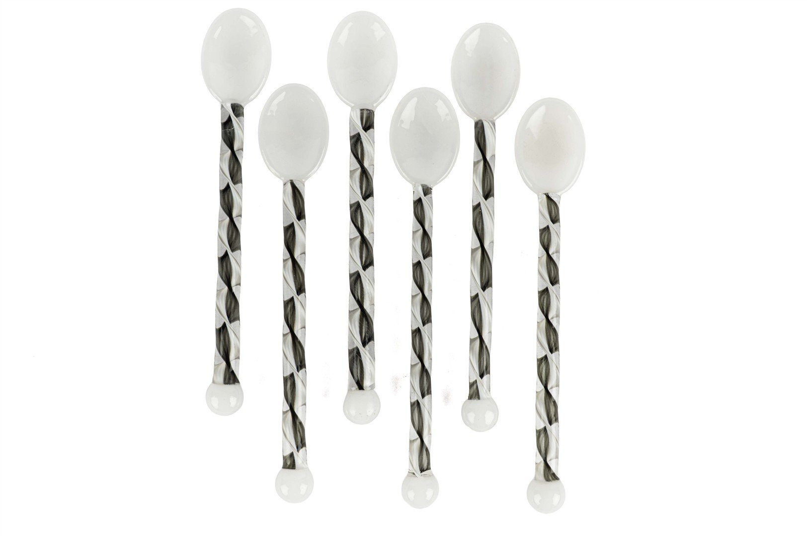 6lı Siyah Cam Kaşık