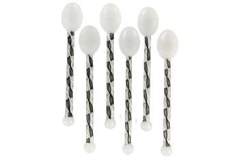 6lı Siyah Cam Kaşık