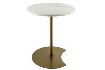 Mermer Gold Metal Ayaklı Sehpa 41x49cm