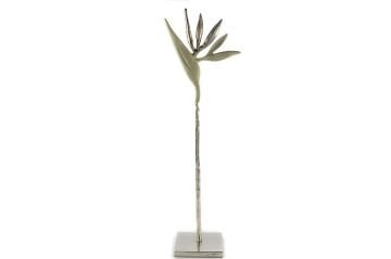 Metal Gümüş Ayaklı Dekoratif Obje 13x13x64cm