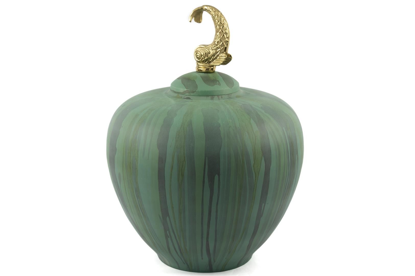 Dorado Gold Yeşil Metal Vazo 40x50cm