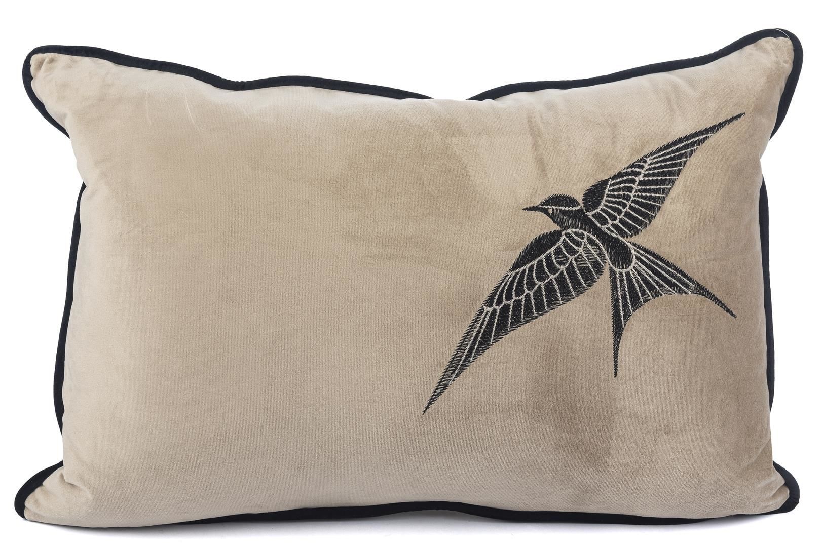 Isla Bej Tek Kuş 40x60 Yastık Kırlent