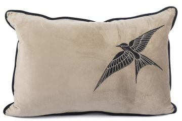 Isla Bej Tek Kuş 40x60 Yastık Kırlent