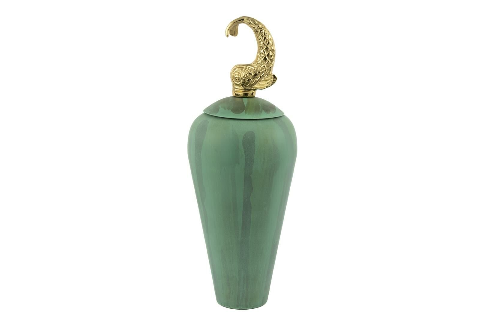 Dorado Gold Yeşil Metal Vazo 17x46cm