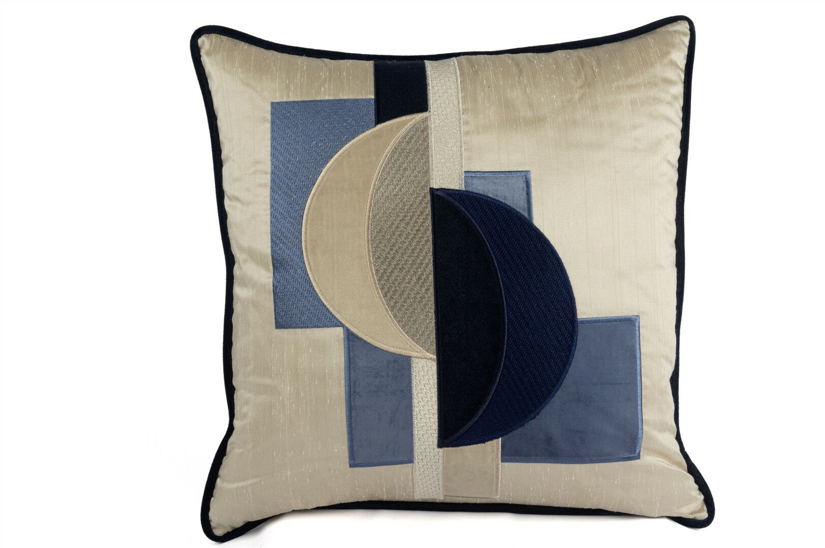 Luna Bej Lacivert 50x50 Yastık