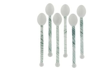 6lı Yeşil Cam Kaşık
