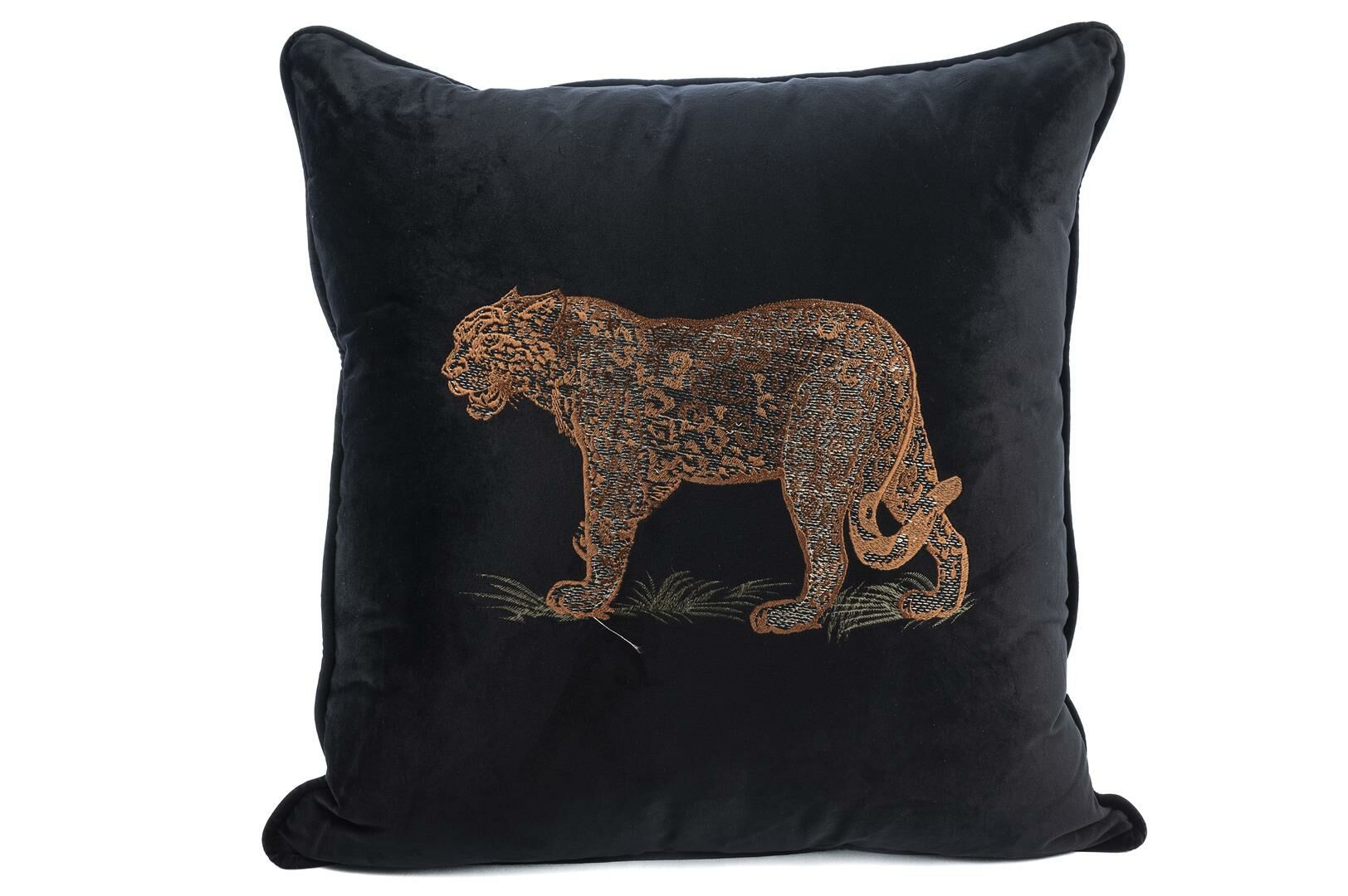 Leopar Nakışlı Siyah 50x50 Yastık Kırlent
