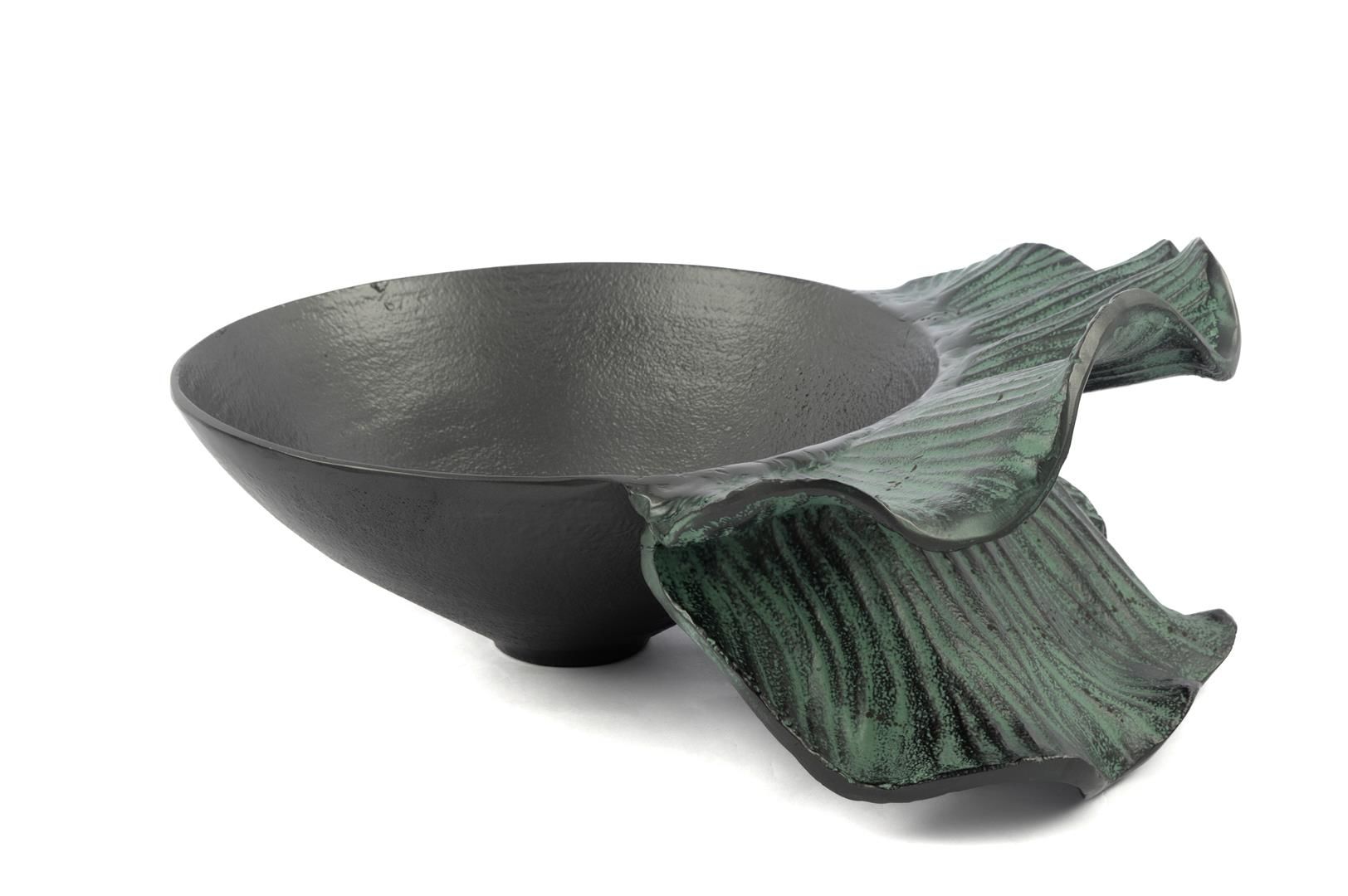 Yeşil Metal Dekor Kase 30x41x20cm