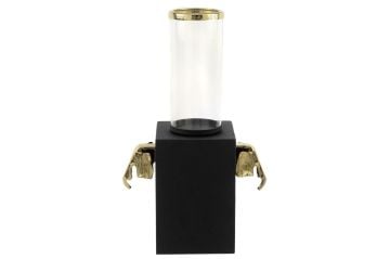 Camlı Siyah Filli Mumluk 30x16x49cm