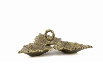 Antik Gold 3lü Yaprak Çerezlik 25x9cm