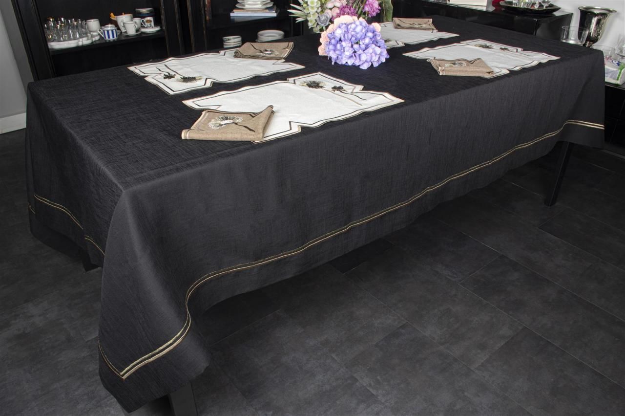 Ella Siyah 180x280 Masa Örtüsü
