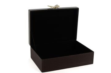 Acı Kahve Gold Kelebek Figürlü Deri Kutu 30x23x12cm