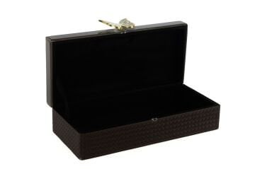 Acı Kahve Gold Kelebek Figürlü Deri Kutu 30x15x10cm