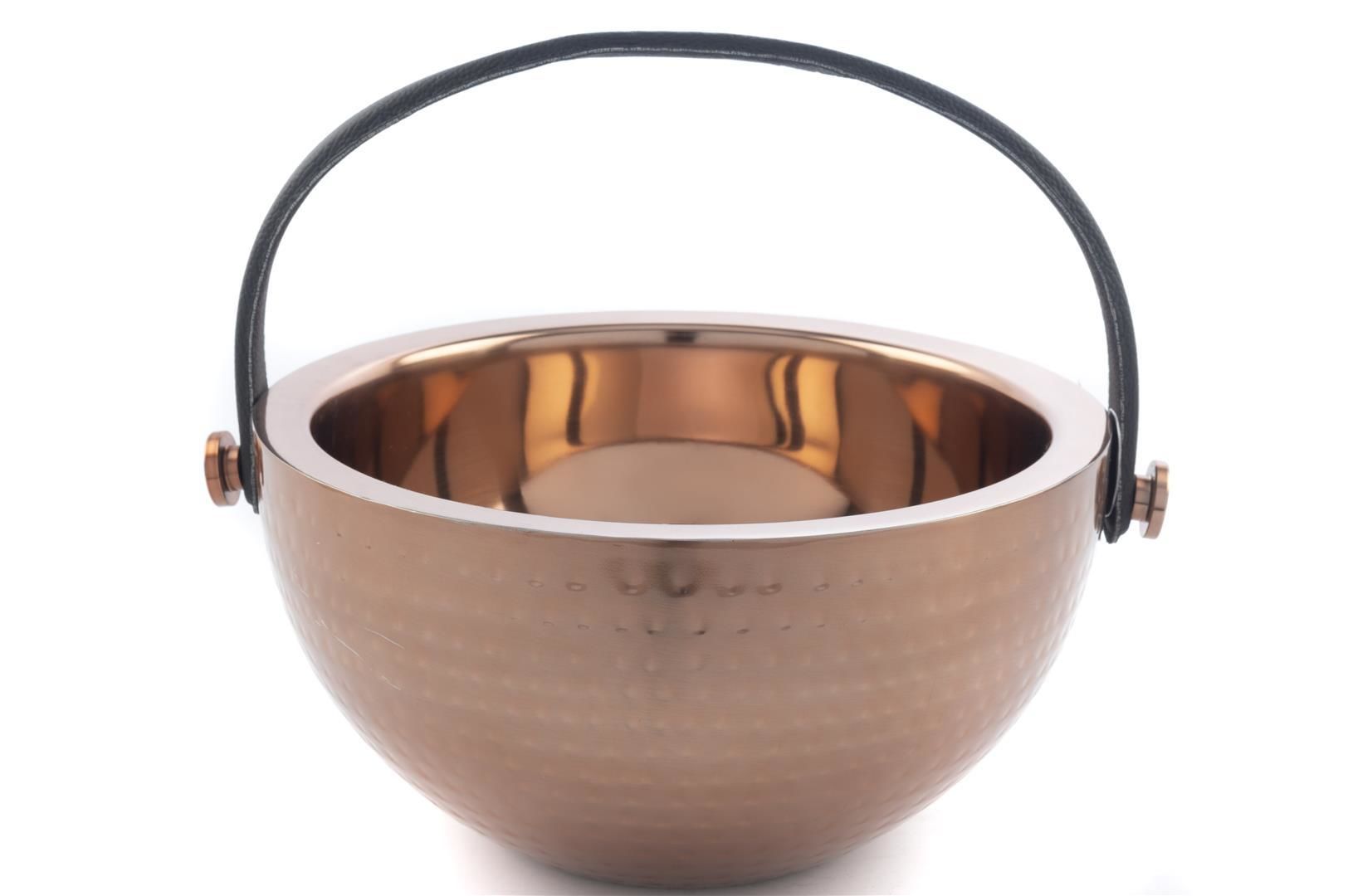 Bronz Siyah Çelik Şampanya Kovası 27x14cm