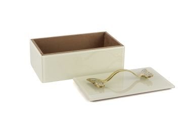 Krem Gold Kelebek Kulplu Kutu 23x13x12cm