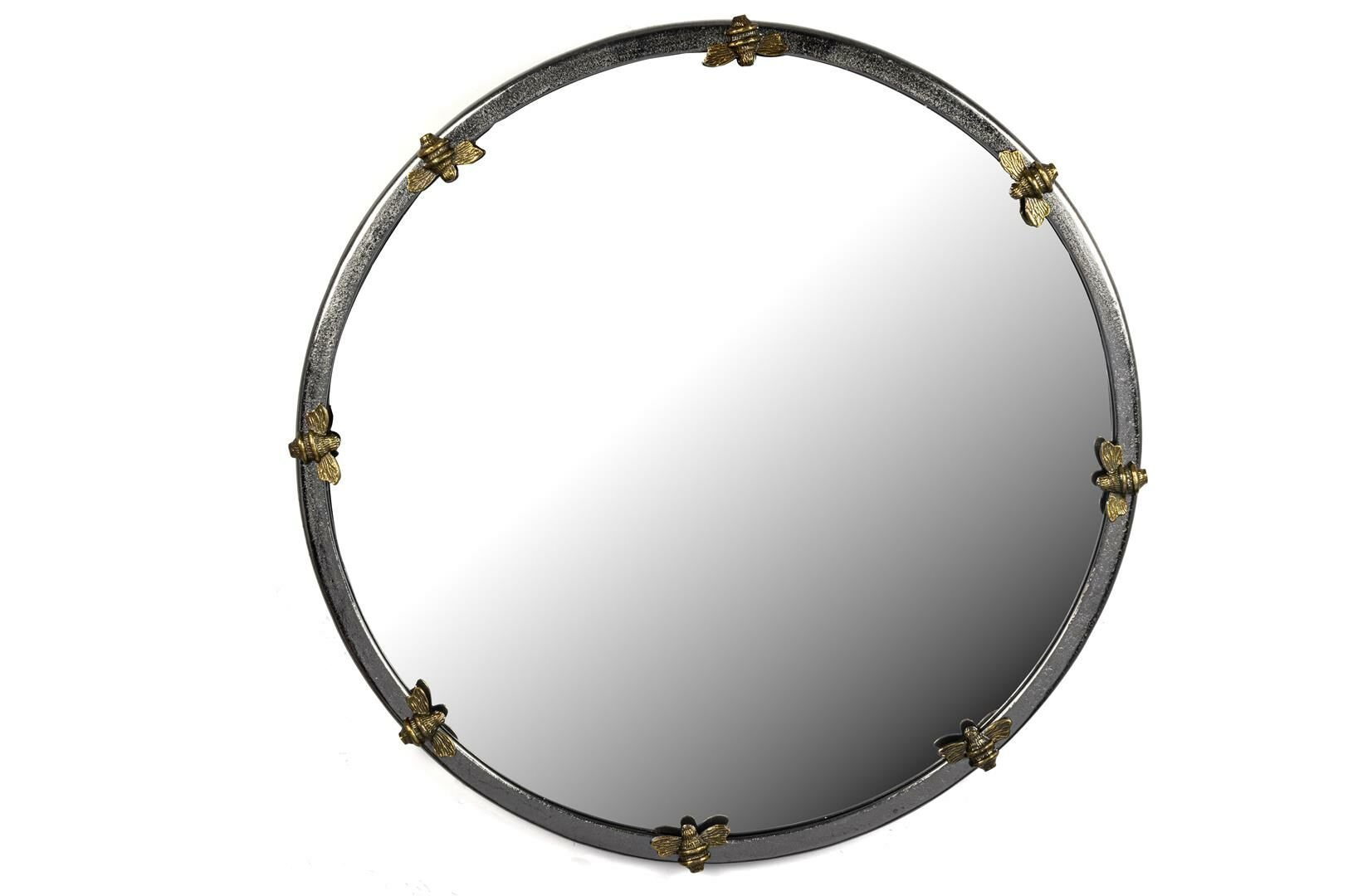 Antik Gri Metal Arılı Ayna 81cm