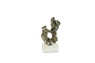 Antik Gold Beyaz Mermer Tabanlı Obje 13x8x23cm