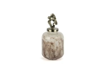 Antik Gold Beyaz Mor Cam Dek Şişe 36x20cm