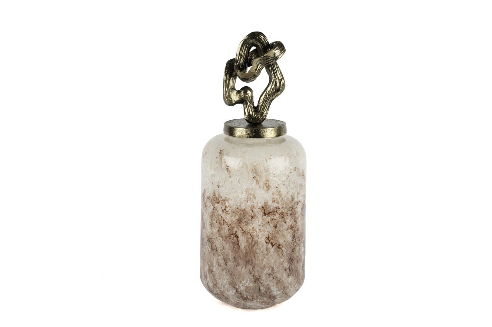 Antik Gold Mor Beyaz Cam Dek Şişe 18x47cm