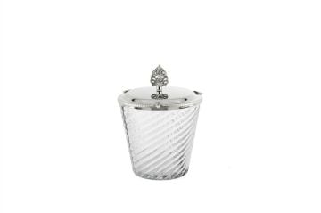 Gümüş Kapaklı Cam Kavanoz 14x18cm