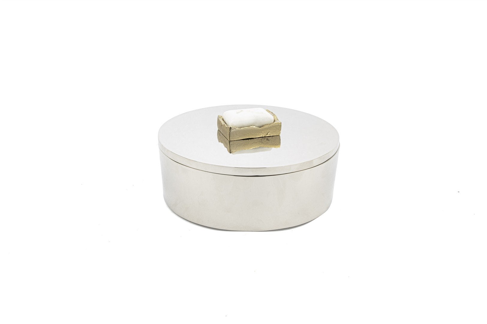 Gümüş Traverten Mermer Kapaklı Kutu 15x8cm