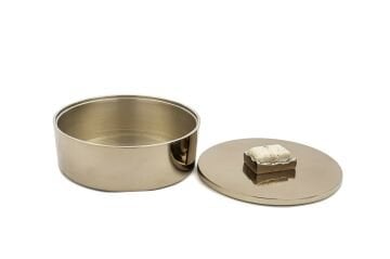 Bronz Traverten Mermer Kapaklı Kutu 15x8cm