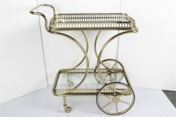 Gold  Parlak Servis Arabası 80x47x86cm