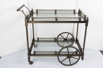 Antik Bronz Servis Arabası 87x51x77cm