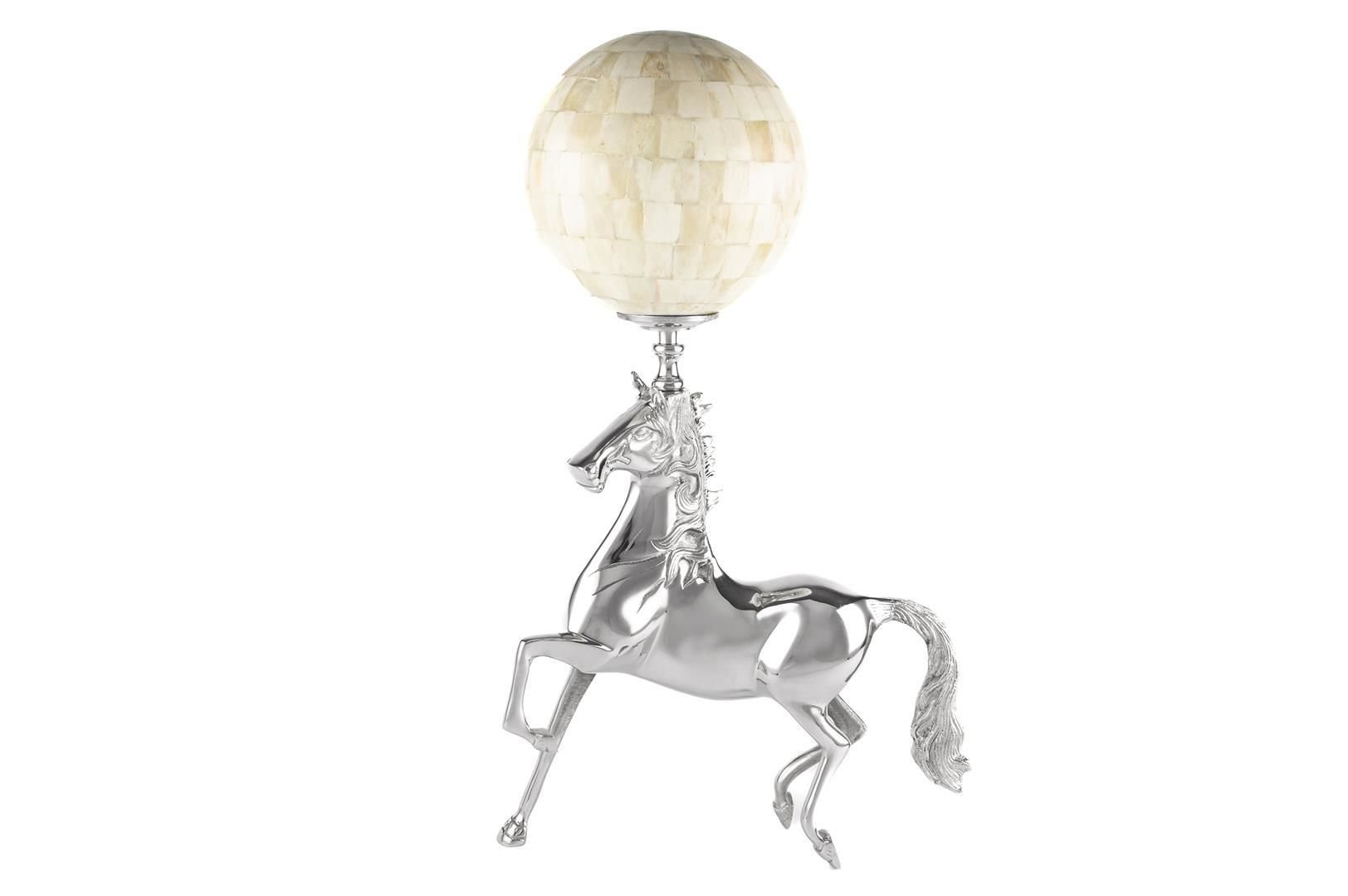 Gümüş Beyaz At Dekor Obje 36x10x62cm