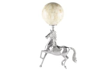 Gümüş Beyaz At Dekor Obje 36x10x62cm