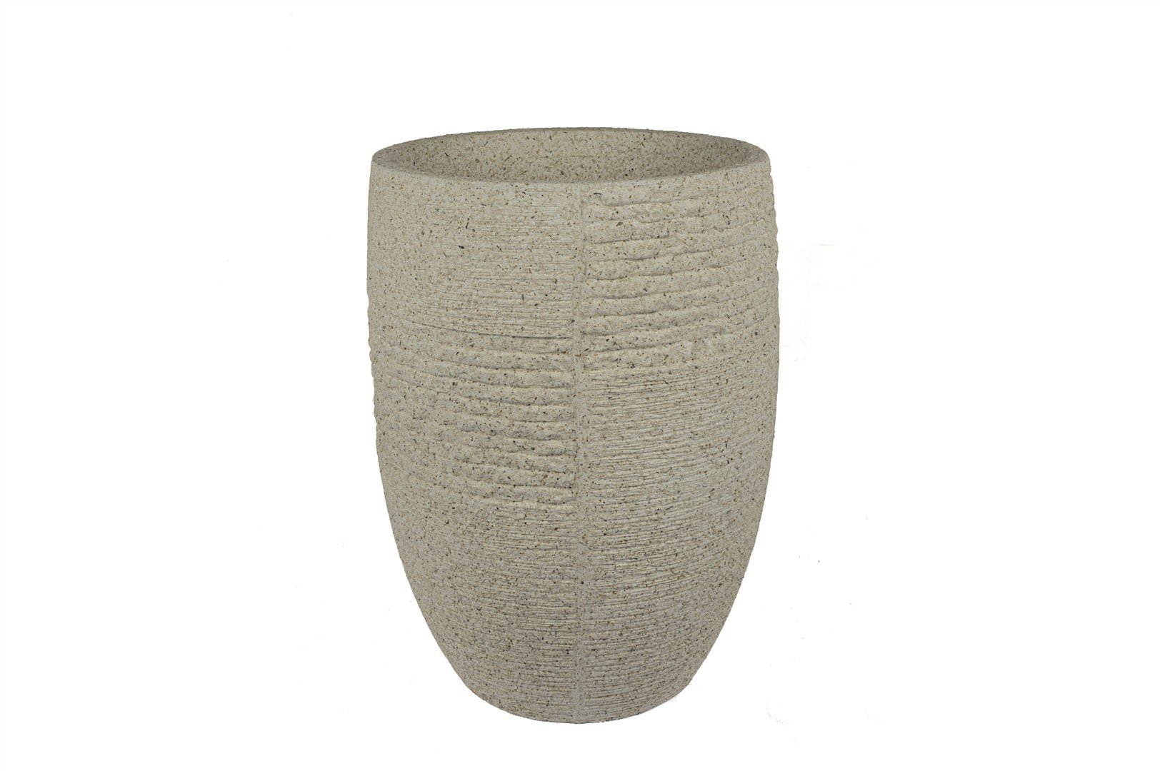 Krem Beton Dokulu Saksı 43x63cm