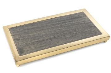 Gold Dikdörtgen Ahşaplı Tepsi 36x20x2cm