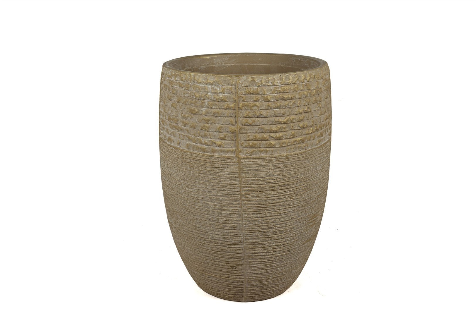 Krem Beton Dokulu Saksı 42x63cm