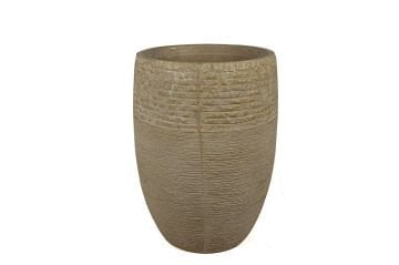 Krem Beton Dokulu Saksı 42x63cm