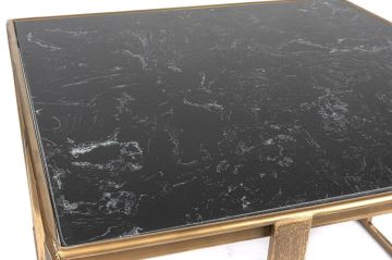 Gold Siyah Mermer Konsol 71x46cm