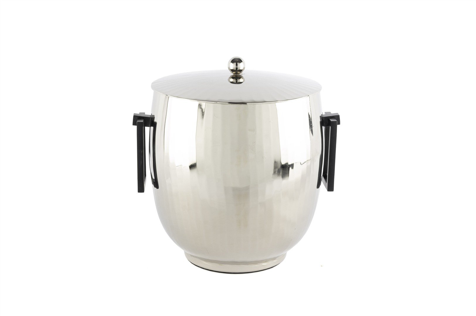 Silver Mat Siyah Kulplu Çöp Kutusu 25x26cm