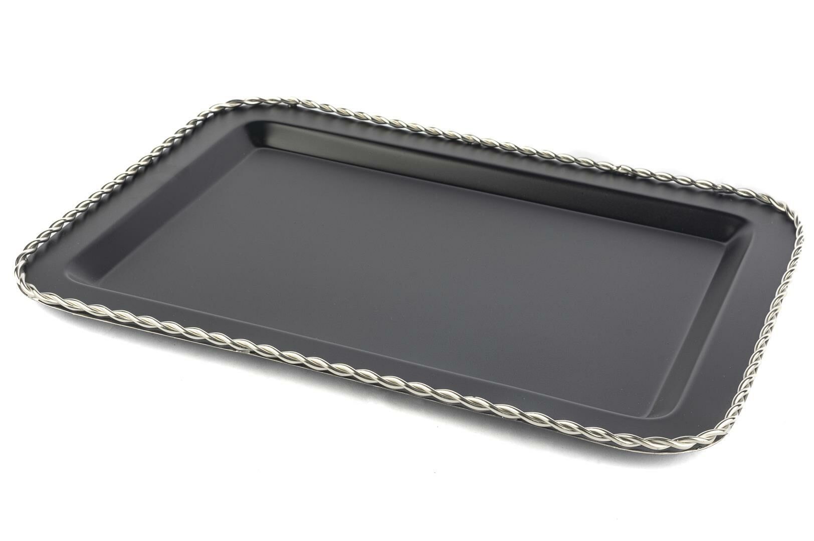 Siyah Dikdörtgen Tepsi 42x30cm