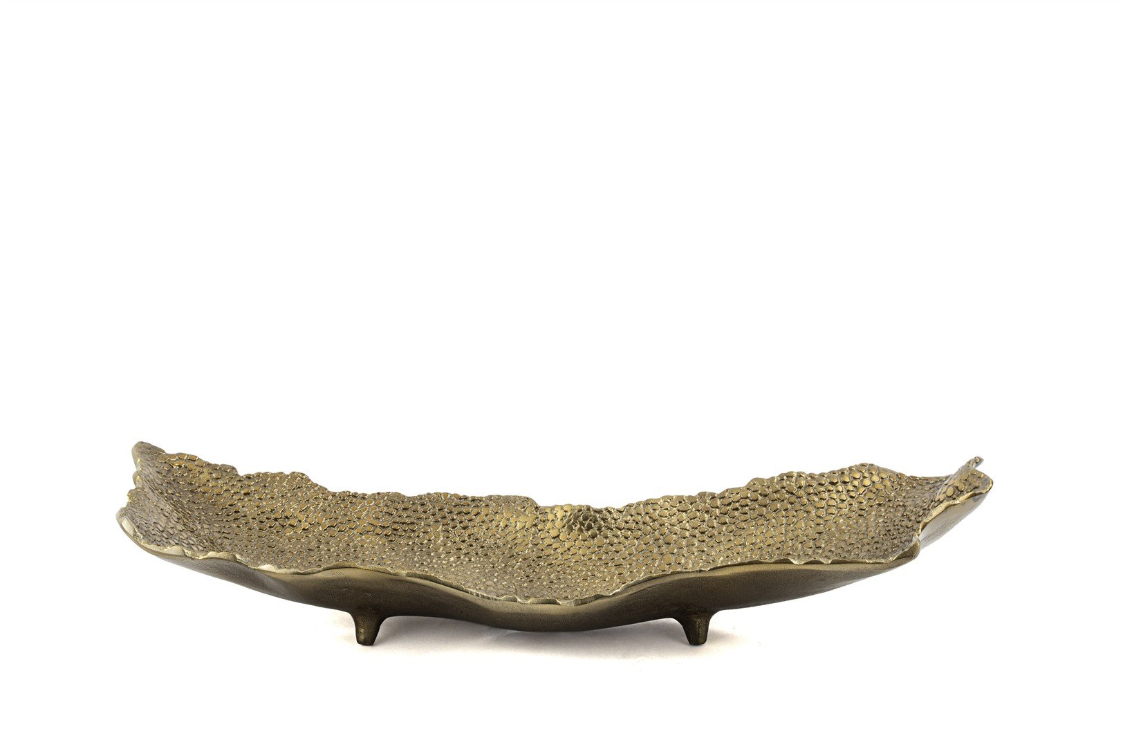 Antik Bronz Dövme Dek Tabak 49x17x9cm