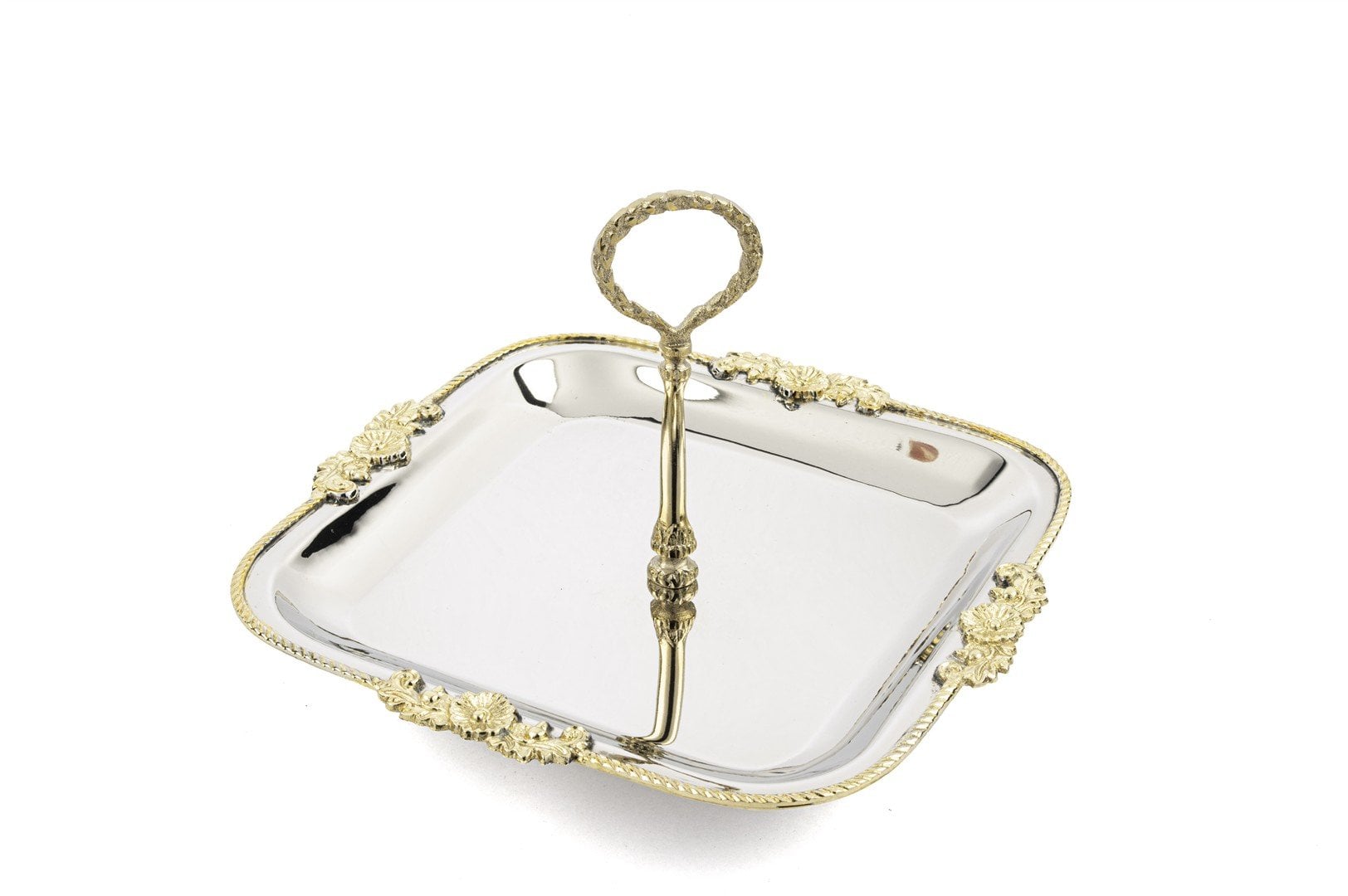 Gümüş Gold İşlemeli Sunumluk 24x17cm