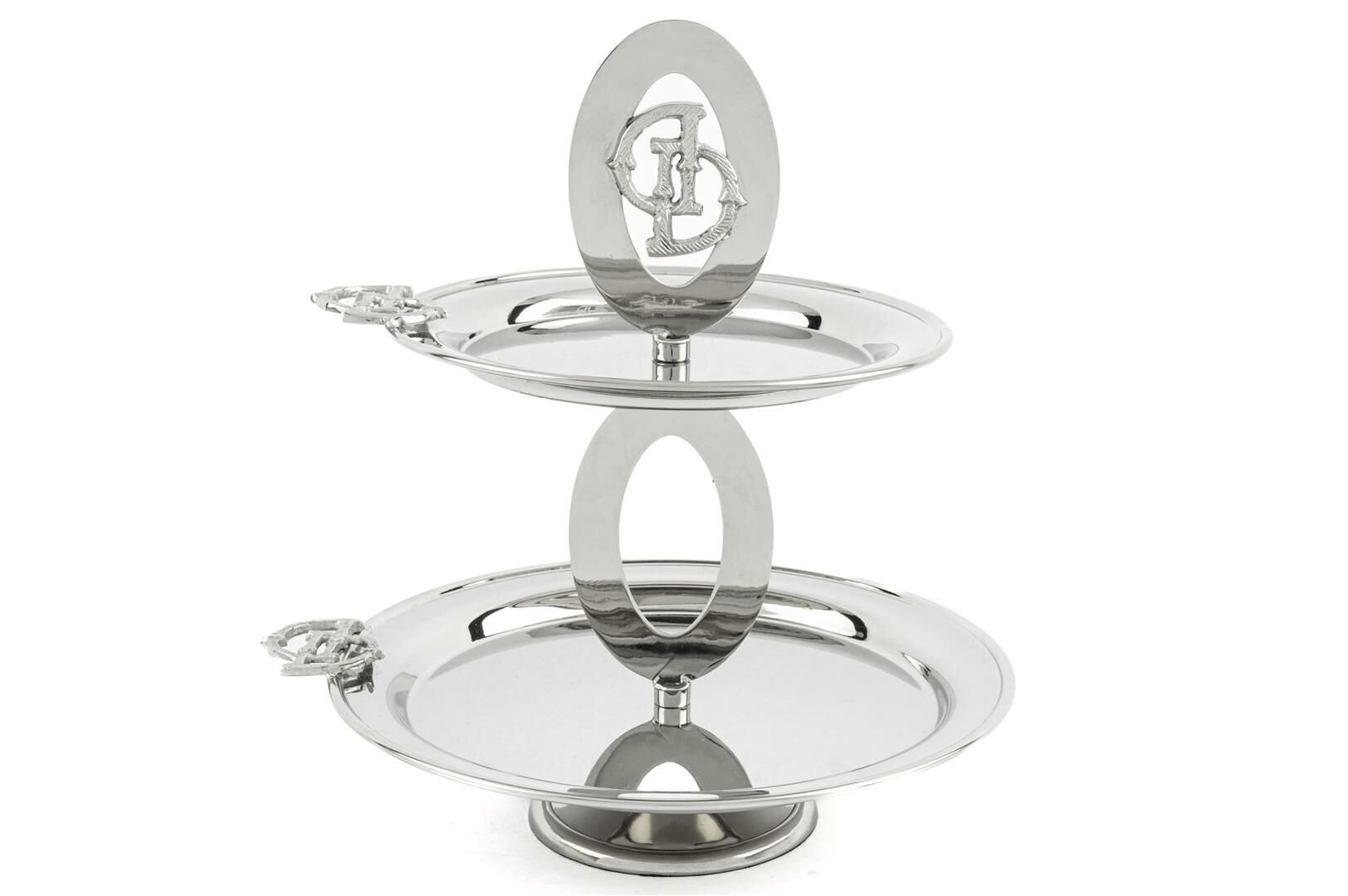 Darly Gümüş Metal 2 Katlı Sunumluk 26x30cm