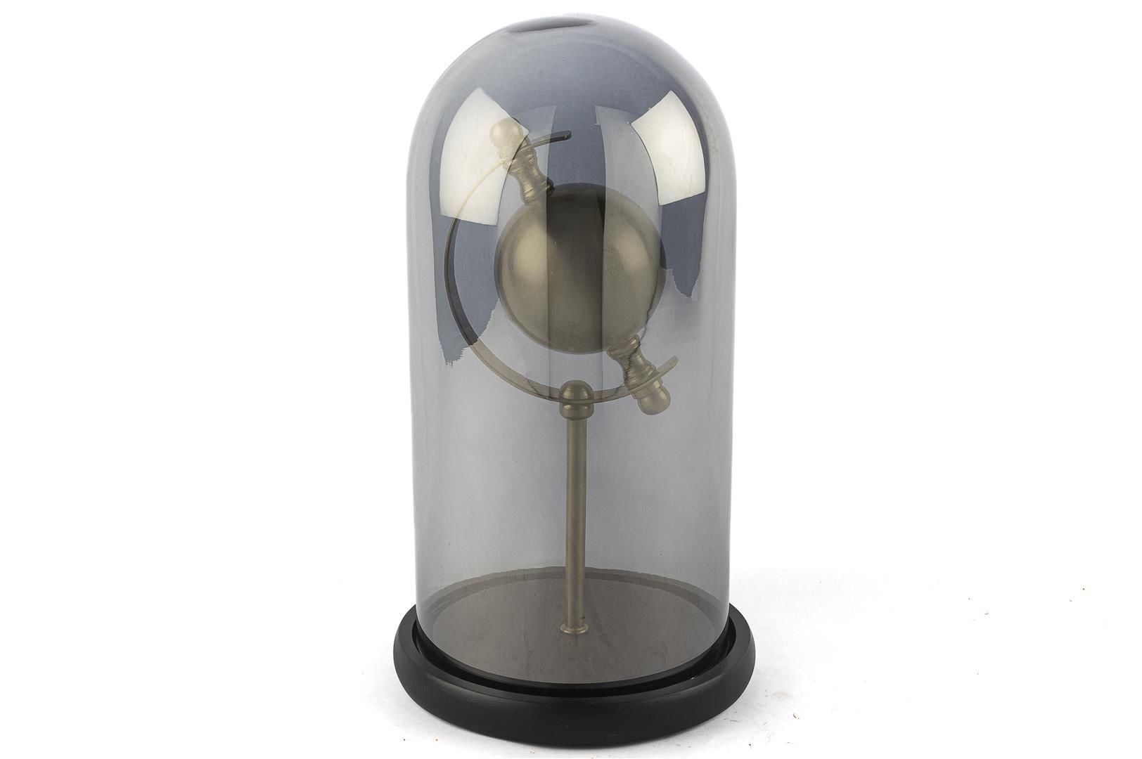 Gold Küre Füme Cam Fanus 17x33cm