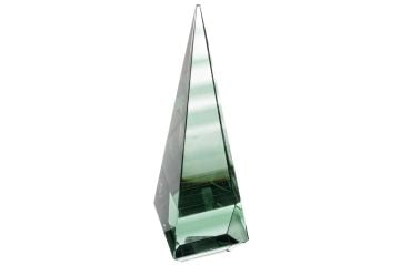 Yeşil Çizgili Cam Obje 8x8x27cm