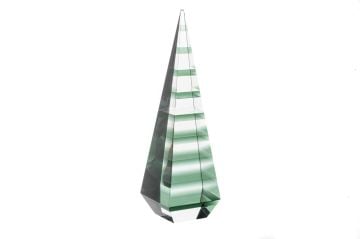 Yeşil Çizgili Cam Obje 8x8x27cm